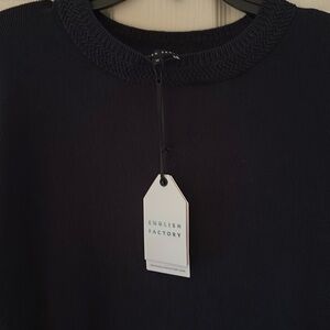 English Factory Brand new dress. Blue sweater top, white cuffs. Size M